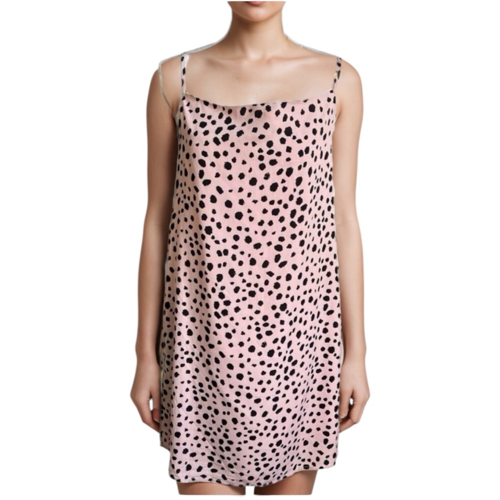 Listicle pink leopard slip dress mini NEW soft girl animal print feminine punk